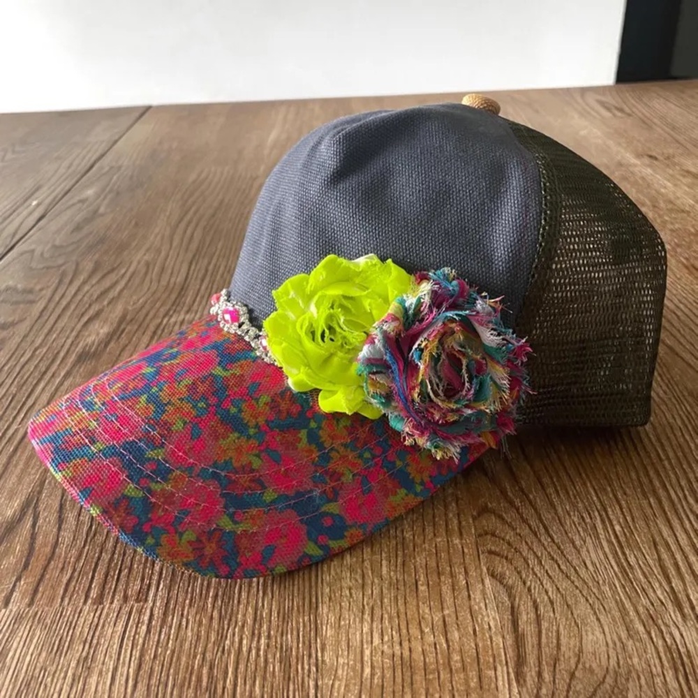 NATURAL LIFE Floral Cap with Neon Flowers - Picture 2 of 5